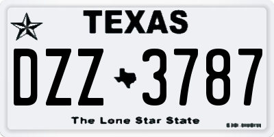 TX license plate DZZ3787