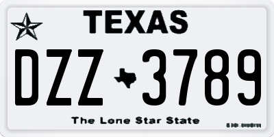 TX license plate DZZ3789