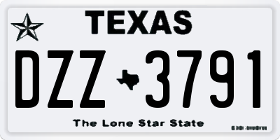 TX license plate DZZ3791