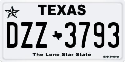 TX license plate DZZ3793