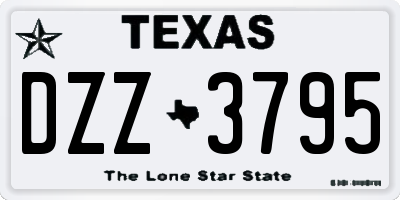 TX license plate DZZ3795