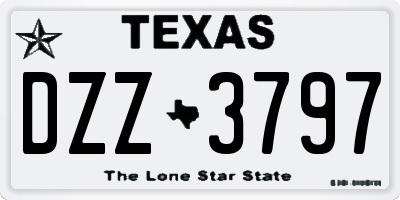 TX license plate DZZ3797