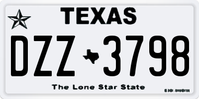 TX license plate DZZ3798