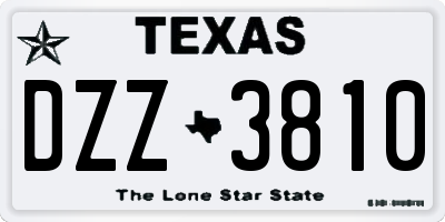 TX license plate DZZ3810