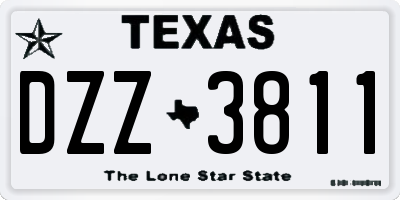 TX license plate DZZ3811