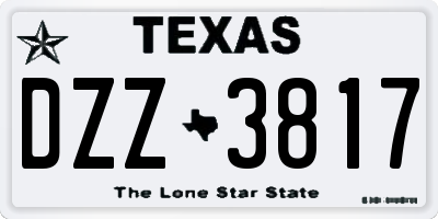 TX license plate DZZ3817