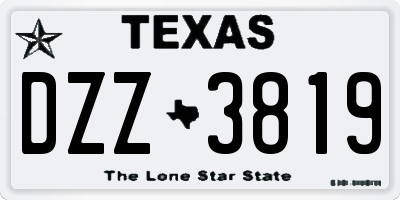 TX license plate DZZ3819