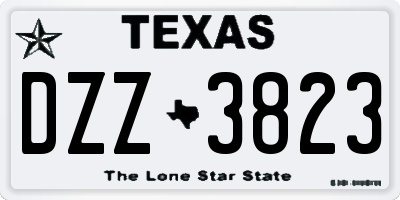 TX license plate DZZ3823