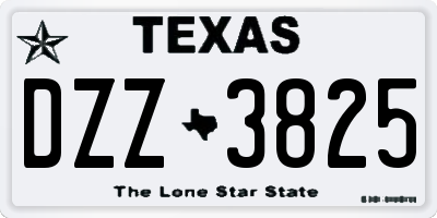 TX license plate DZZ3825