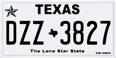 TX license plate DZZ3827