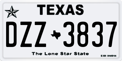 TX license plate DZZ3837