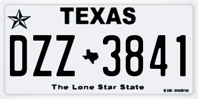 TX license plate DZZ3841