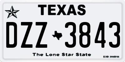 TX license plate DZZ3843