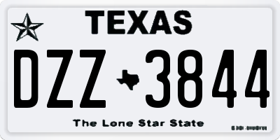 TX license plate DZZ3844