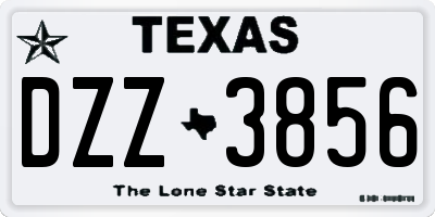 TX license plate DZZ3856