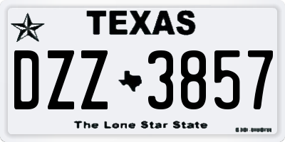 TX license plate DZZ3857