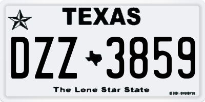 TX license plate DZZ3859