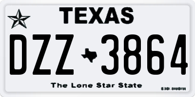 TX license plate DZZ3864