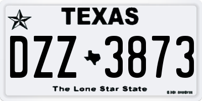 TX license plate DZZ3873
