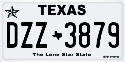TX license plate DZZ3879
