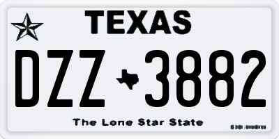 TX license plate DZZ3882