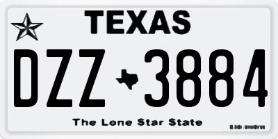 TX license plate DZZ3884