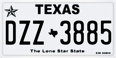 TX license plate DZZ3885