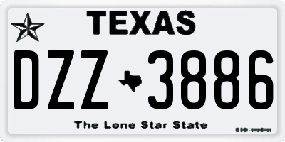 TX license plate DZZ3886