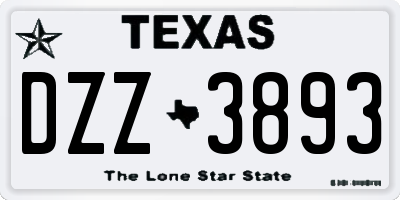 TX license plate DZZ3893