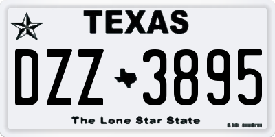 TX license plate DZZ3895