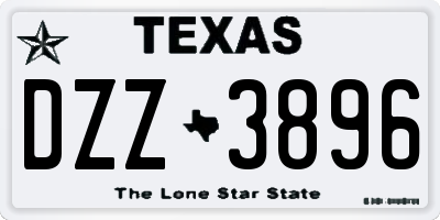 TX license plate DZZ3896