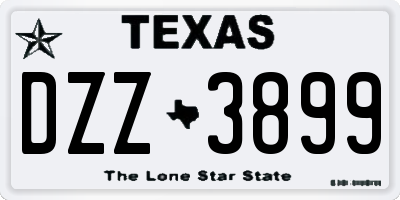 TX license plate DZZ3899