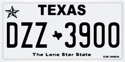 TX license plate DZZ3900