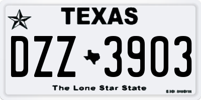 TX license plate DZZ3903