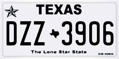 TX license plate DZZ3906