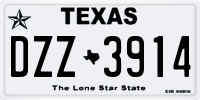 TX license plate DZZ3914