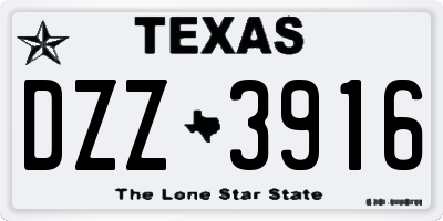 TX license plate DZZ3916