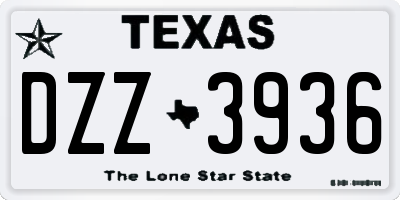 TX license plate DZZ3936