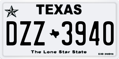 TX license plate DZZ3940