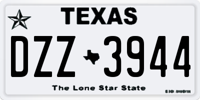 TX license plate DZZ3944