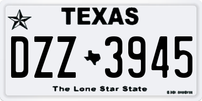 TX license plate DZZ3945