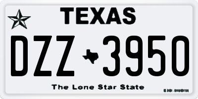 TX license plate DZZ3950