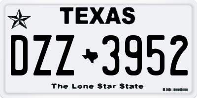 TX license plate DZZ3952