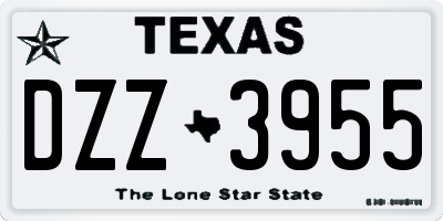 TX license plate DZZ3955