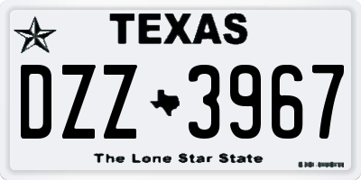 TX license plate DZZ3967