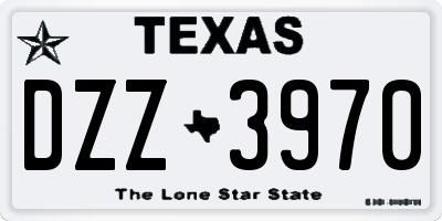 TX license plate DZZ3970