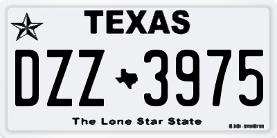 TX license plate DZZ3975