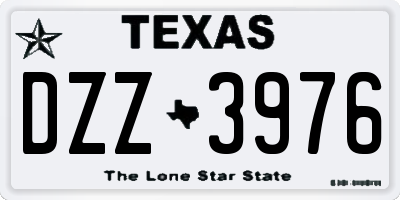 TX license plate DZZ3976