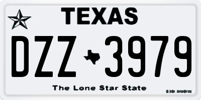 TX license plate DZZ3979