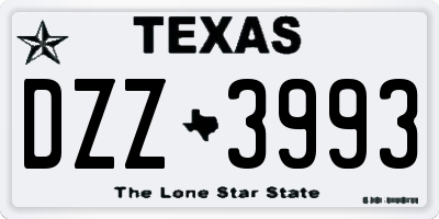 TX license plate DZZ3993